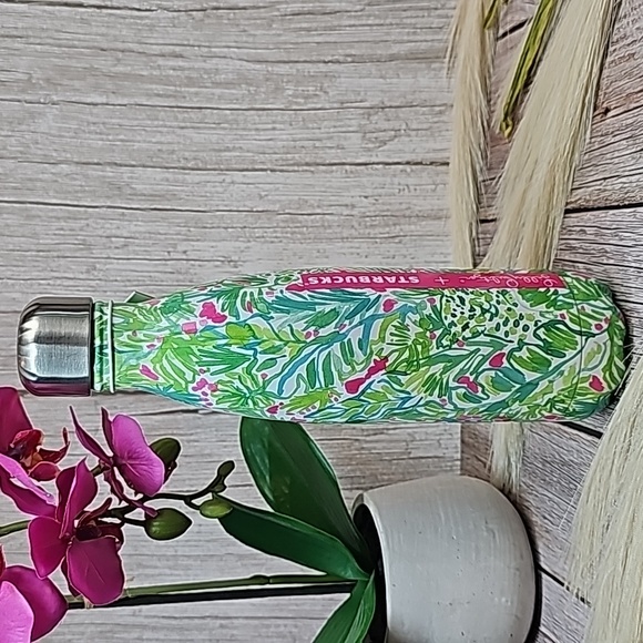 NWT LILLY PULITZER STARBUCKS S'WELL PALM BEACH JUNGLE WATER BOTTLE CANTEEN - Picture 5 of 13